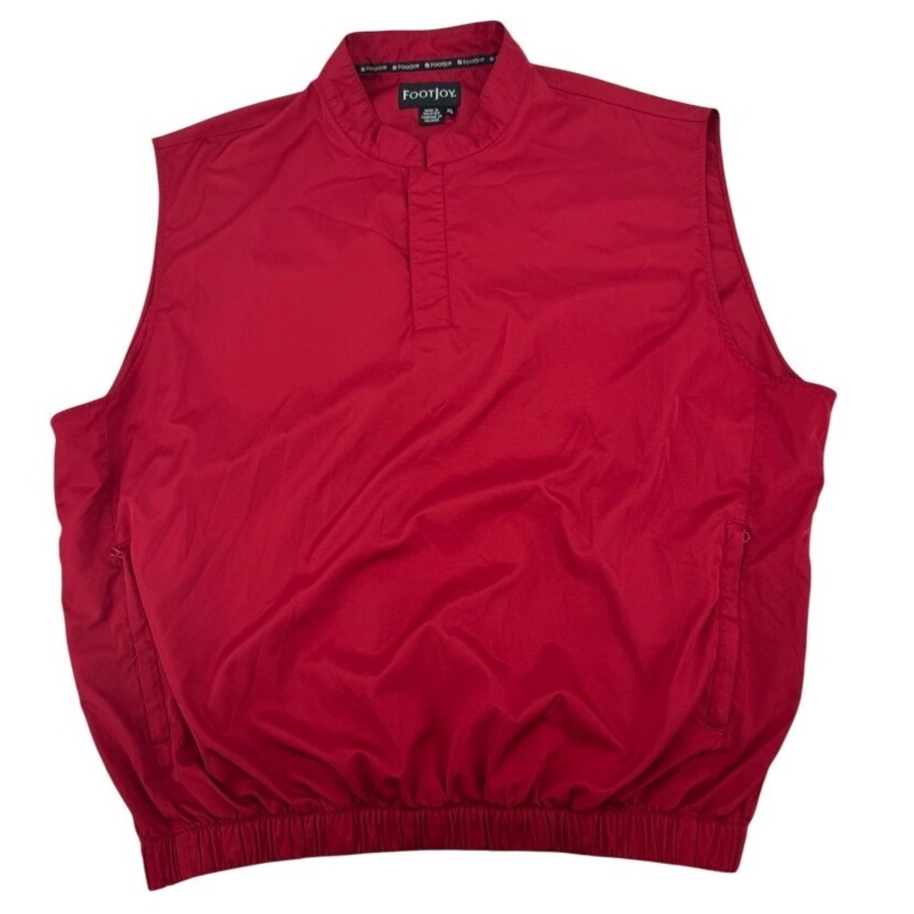 FootJoy Golf Vest Mens XL Red Quarter Snap Windbreaker Sleeveless Pullover